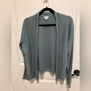 NWOT: J. Jill Seafoam Green Cardigan with Ribbed, Buttoned Sleeves (M)